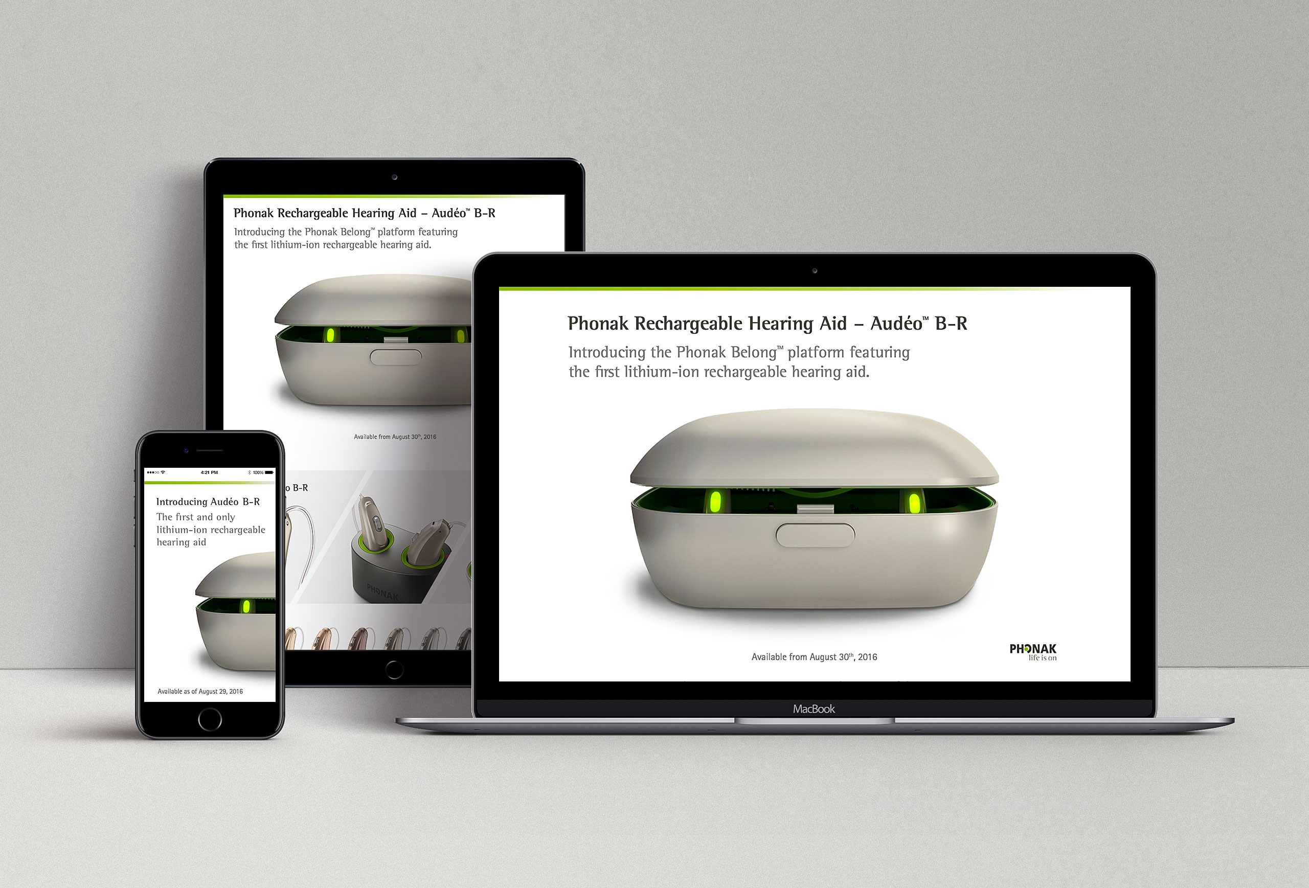 Phonak Audeo BR web site for the product launch