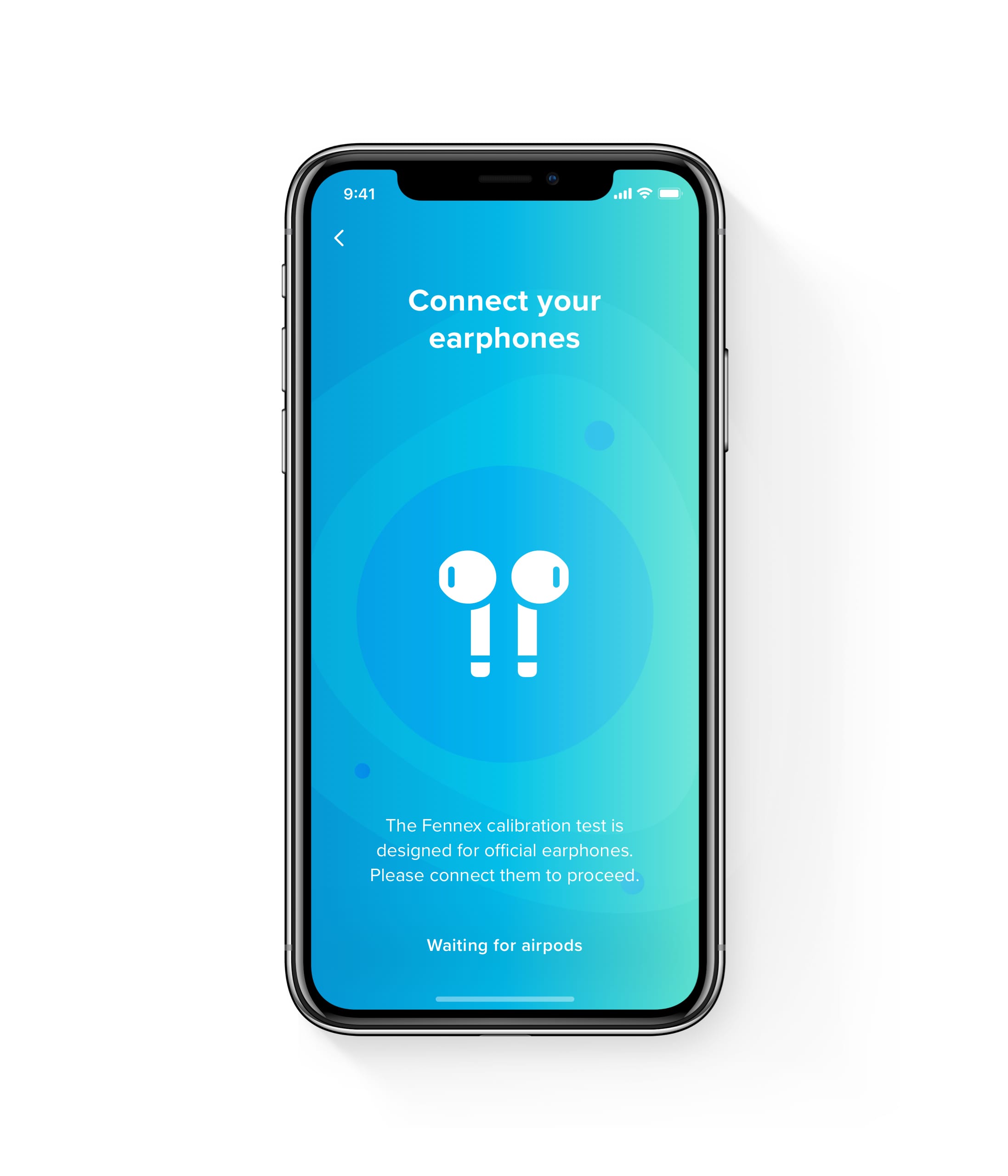 Fennex app UI AirPods pairing interface