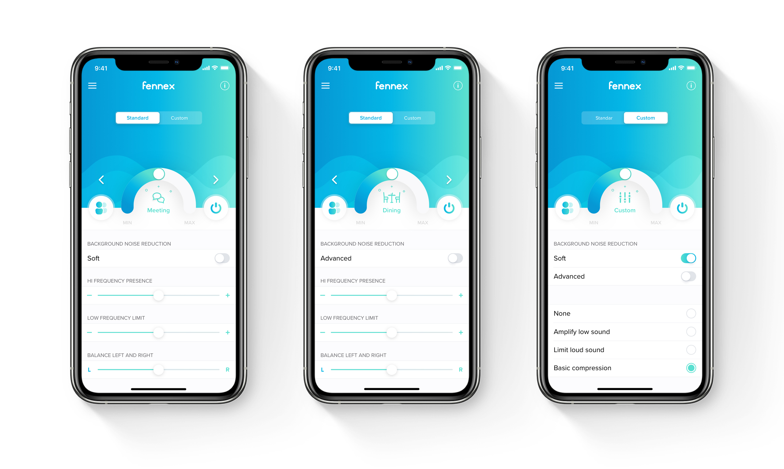 Fennex app UI home